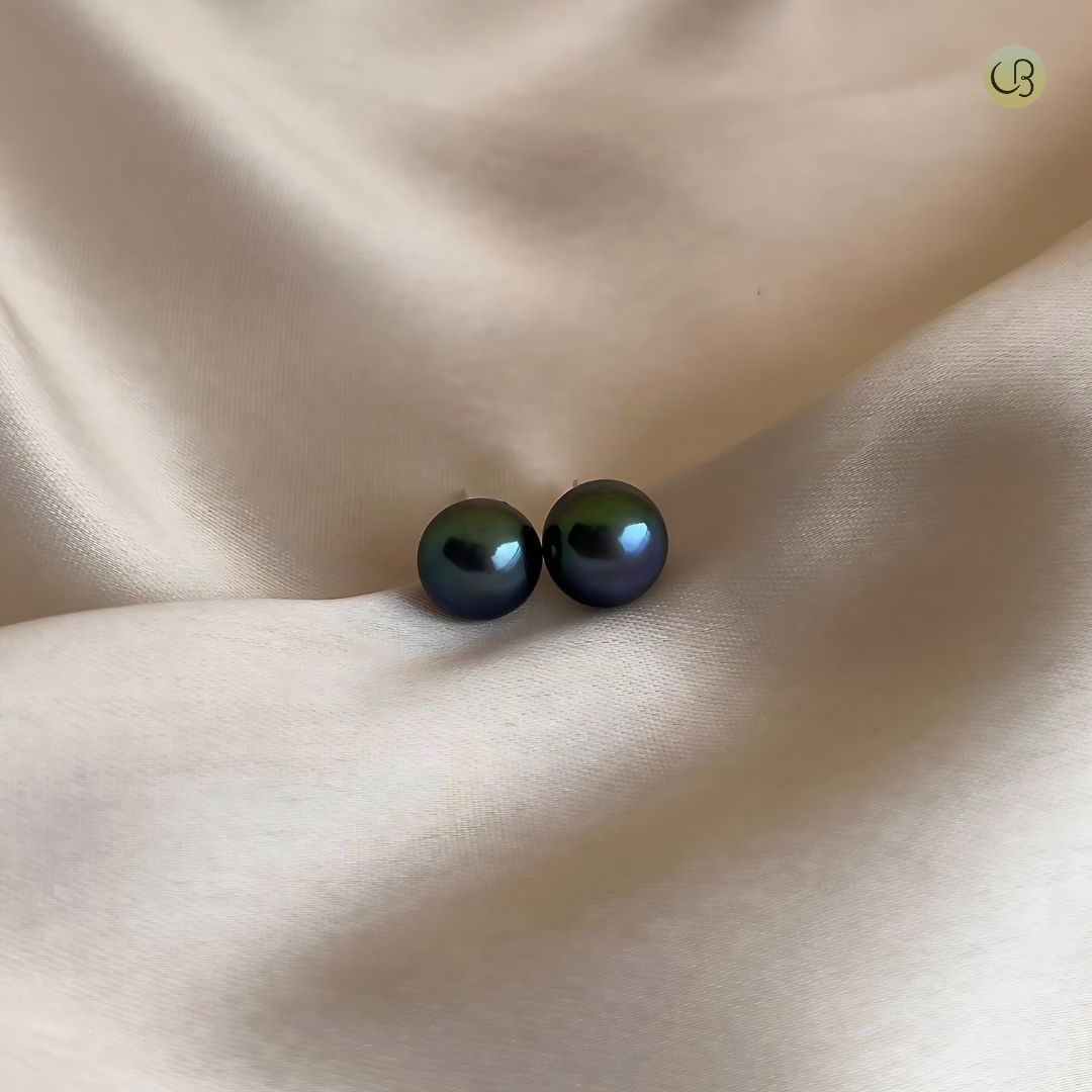 green stud freshwater pearl 8mm CherishBox