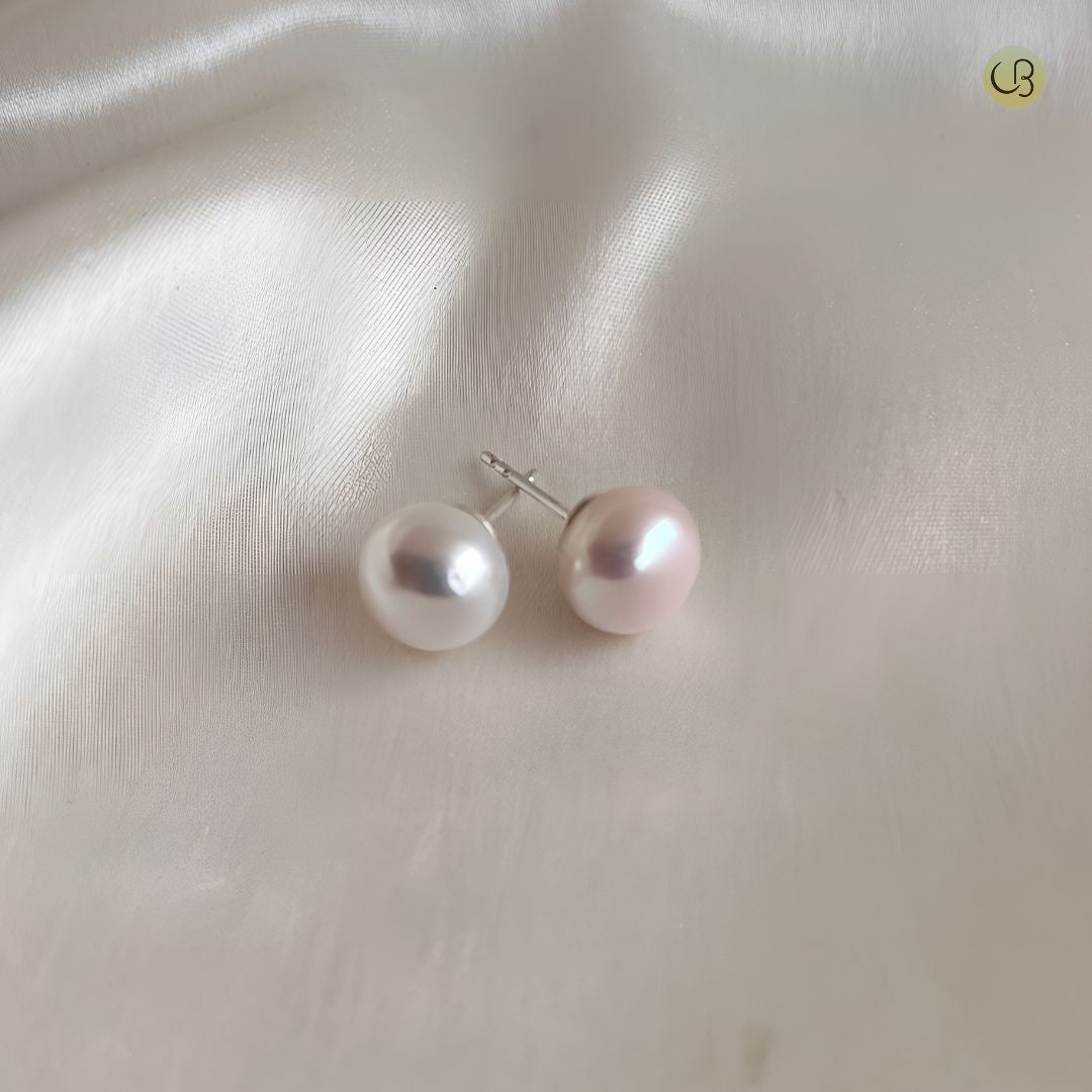 Milky White pearl stud 12mm CherishBox