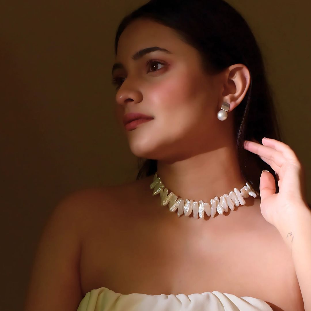 Big BIWA Pearl Necklace & Earring Set - CherishBox