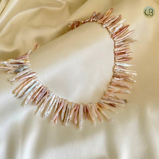BIWA White Pearl Necklace With pink overtone- CherishBox 