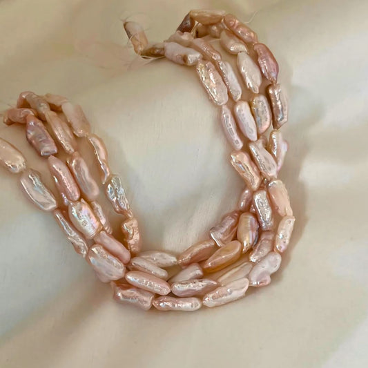 Blush Aurora — Multilayer Peach Biwa Pearl Necklace - CherishBox