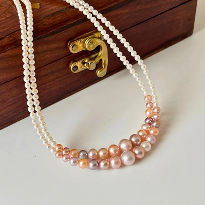 Blush Bloom Two-Layer Freshwater Pearl Necklace – CherishBox Authentic Jewellery
