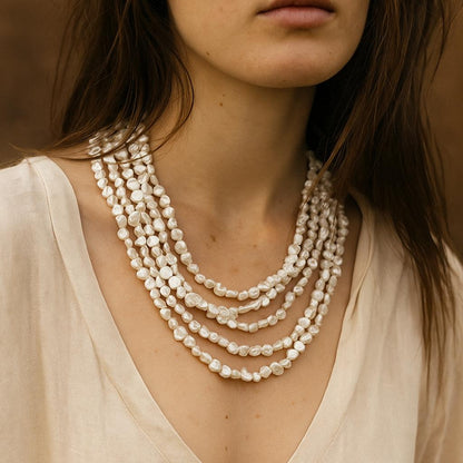 Boho Muse Unshaped Multilayered Pearl Necklace - CherishBox