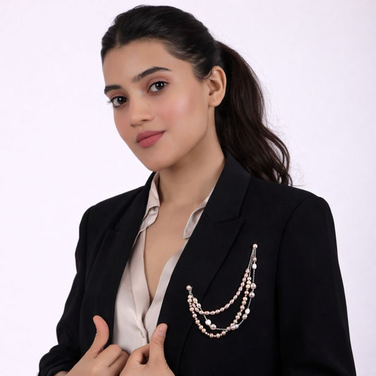 The Pearl Drape Lapel Brooch