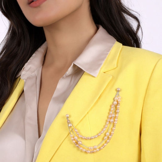 The Pearl Drape Lapel Brooch