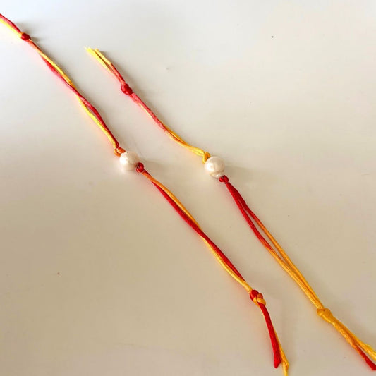 Classic Pearl Rakhi Combo Set of 2 in 92.5 Sterling Silver - CherishBox