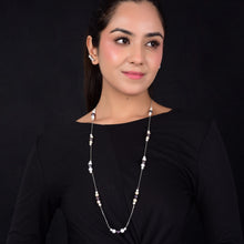 Long Layered Pearl Beaded Chain in Silver - CherishBox