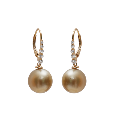 Dewdrop Golden Pearl Earrings | Premium South Sea Pearl Earring | CherishBox