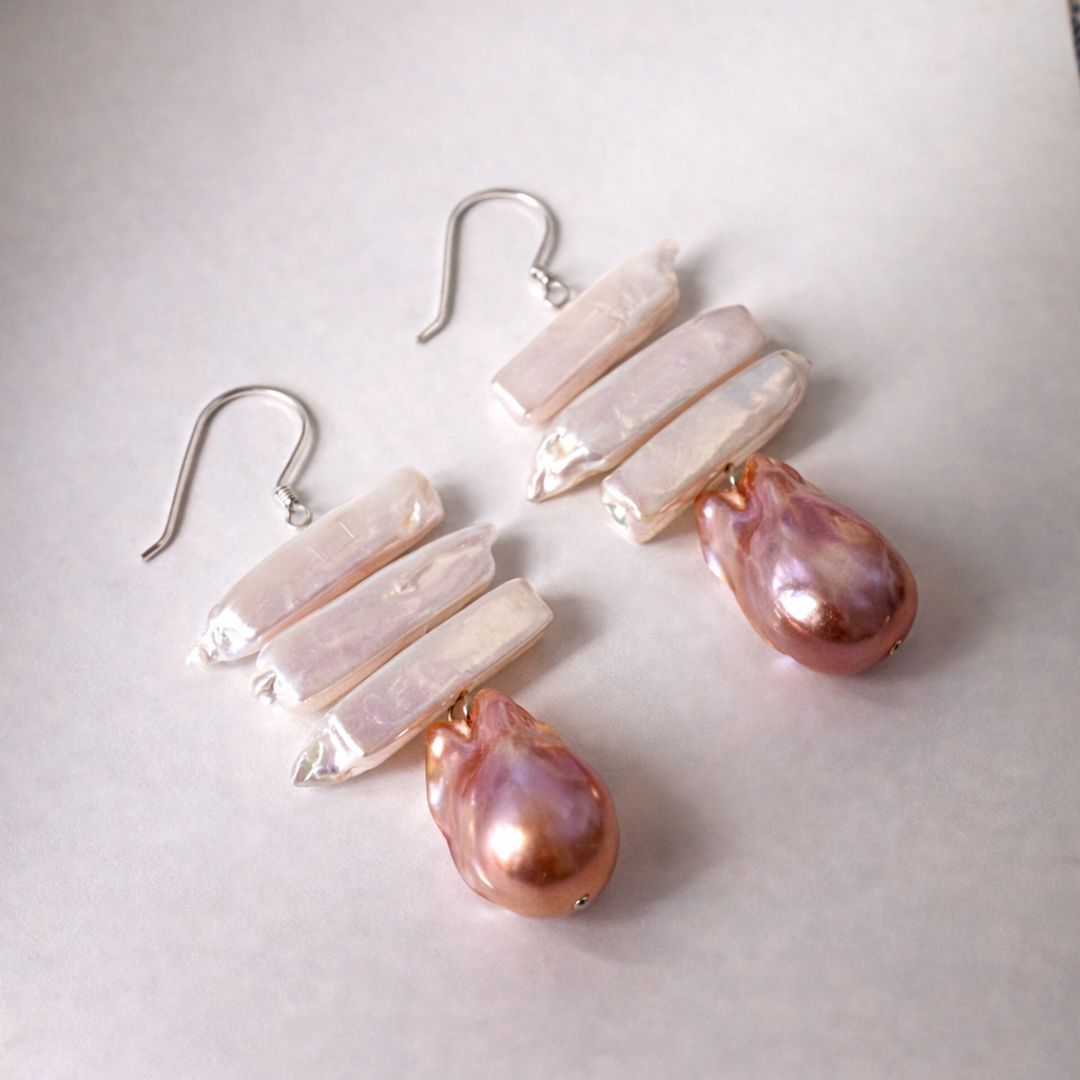 Elegant Baroque Pearl Earrings | Real Pearls in 92.5 Silver CherishBox