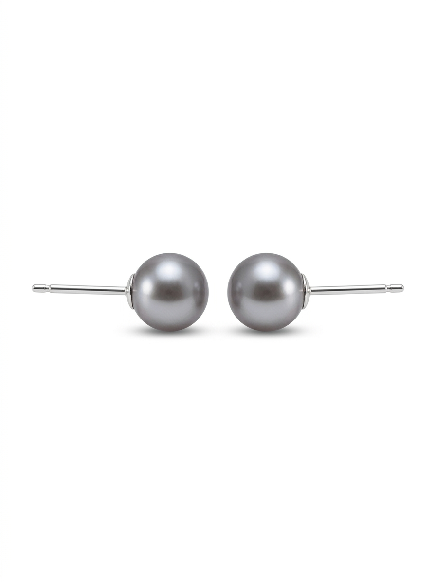 Everyday Life - Grey Pearl Studs ( 7mm)