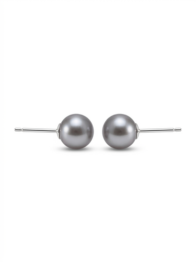 Everyday Life - Grey Pearl Studs ( 7mm)