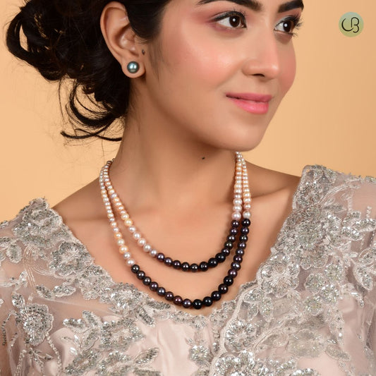 Two Layer Ombré Pearl Necklace ( 17 & 19 inch)
