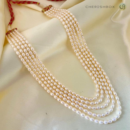 Festive Vibes Multi-Long Layered Oval Pearl Necklace