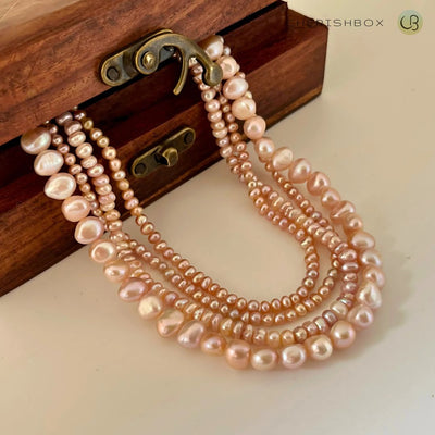 Blush Pink Freshwater Pearl Necklace - CherishBox Real Pearl Jewellery