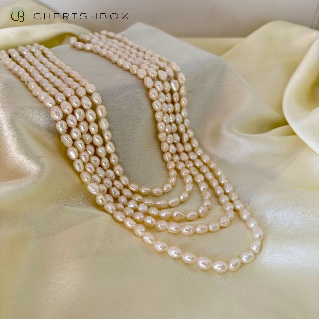 Five Layer Tumble Pearl Necklace | Authentic Premium Pearls CherishBox