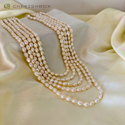 Five Layer Tumble Pearl Necklace | Authentic Premium Pearls CherishBox