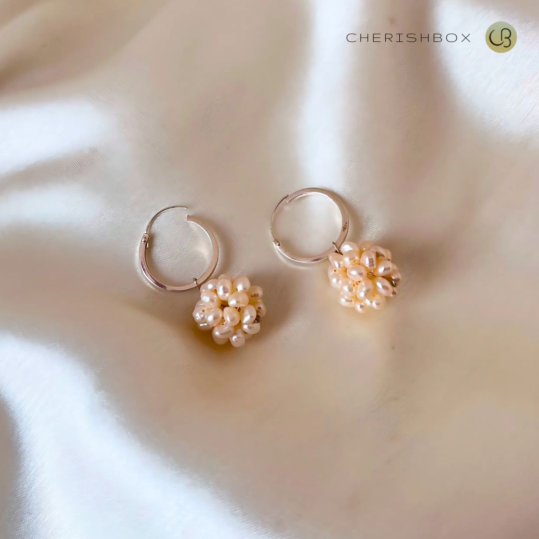 Flower Freshwater Pearl Earrings for suit - CherishBox