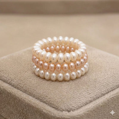 Freshwater Cultured Pearl Trinity Rings Set- CherishBox