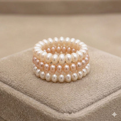 Freshwater Cultured Pearl Trinity Rings Set- CherishBox