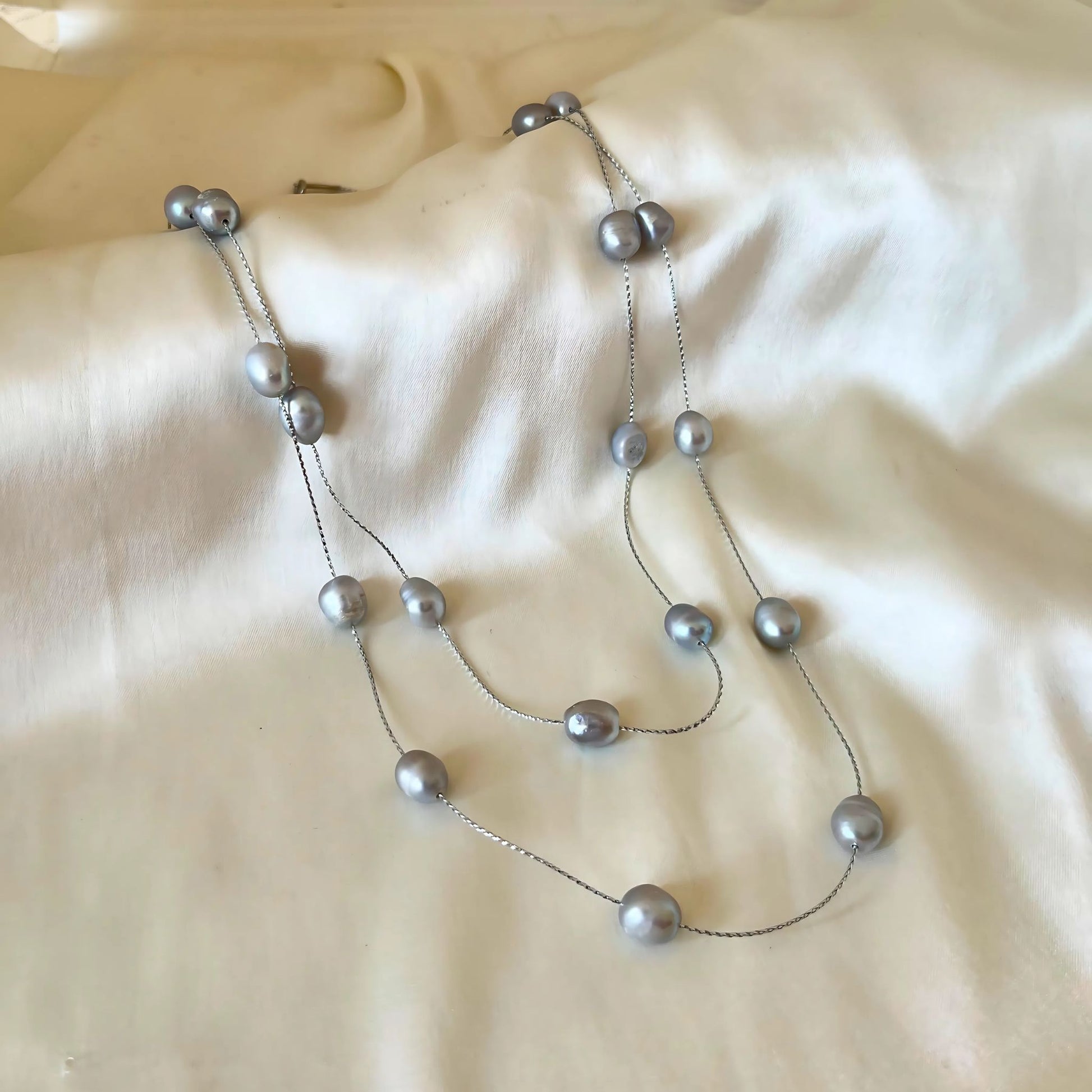 Single Long Layered Lightweight Real Pearl Necklace - CherishBox.