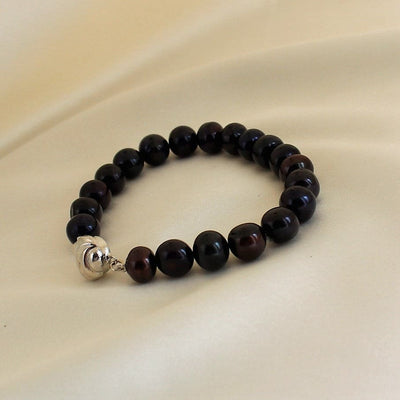 Black Round Pearl Bracelet