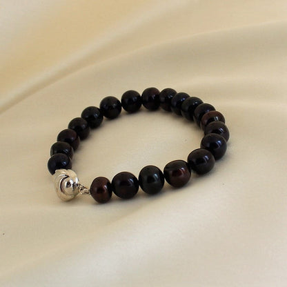 Black Round Pearl Bracelet