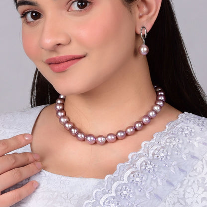 Lavender Big Pearl Necklace - CherishBox