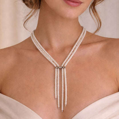 Layered pearl necklace for wedding CherishBox
