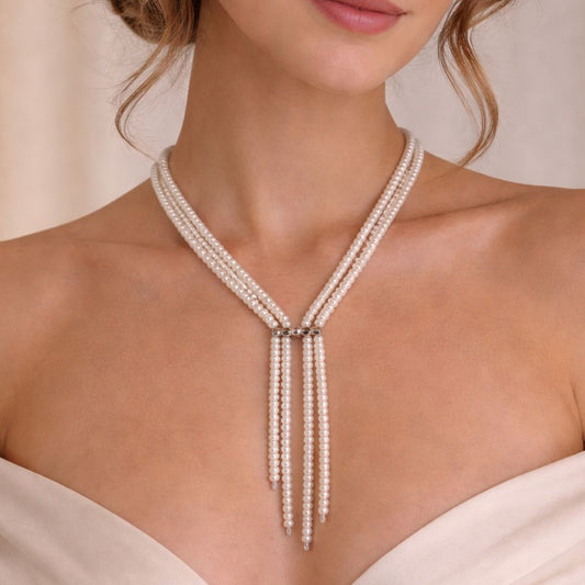 Layered pearl necklace for wedding CherishBox