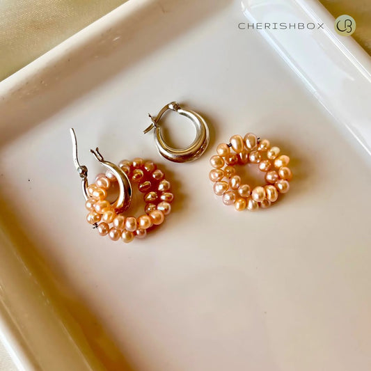 Convertible pearl Hoop earrings - CherishBox