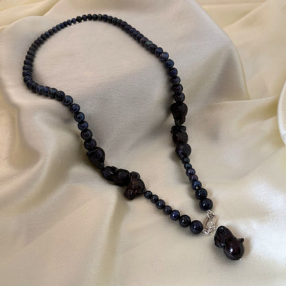 Midnight_Blue_-_Wren_Pearl_Necklace with pendant