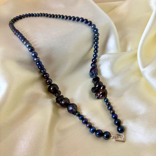 Midnight Blue - Wren Pearl Necklace