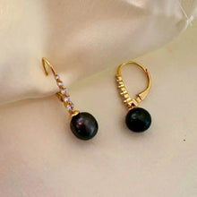 Midnight Grace Black Freshwater Pearl Drop Earrings - CherishBox