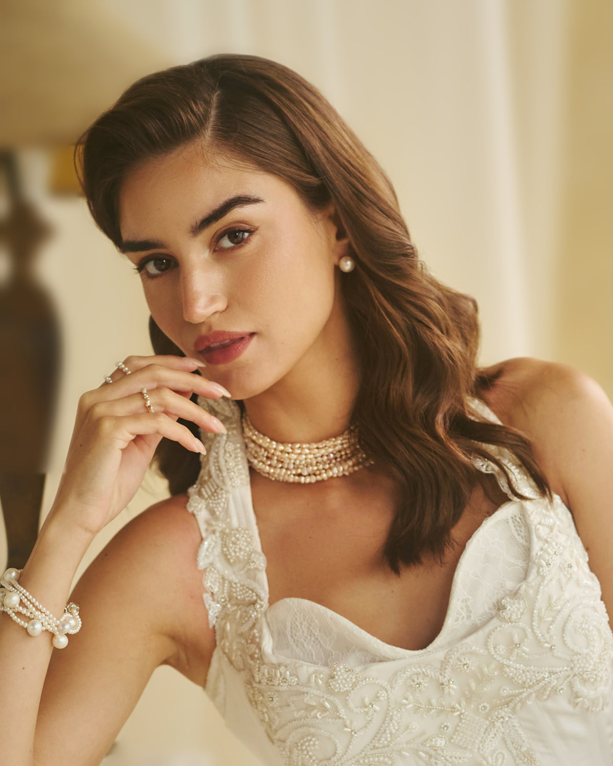 Rosé Cascade Natural Pink Freshwater Pearl Multi-Strand Choker