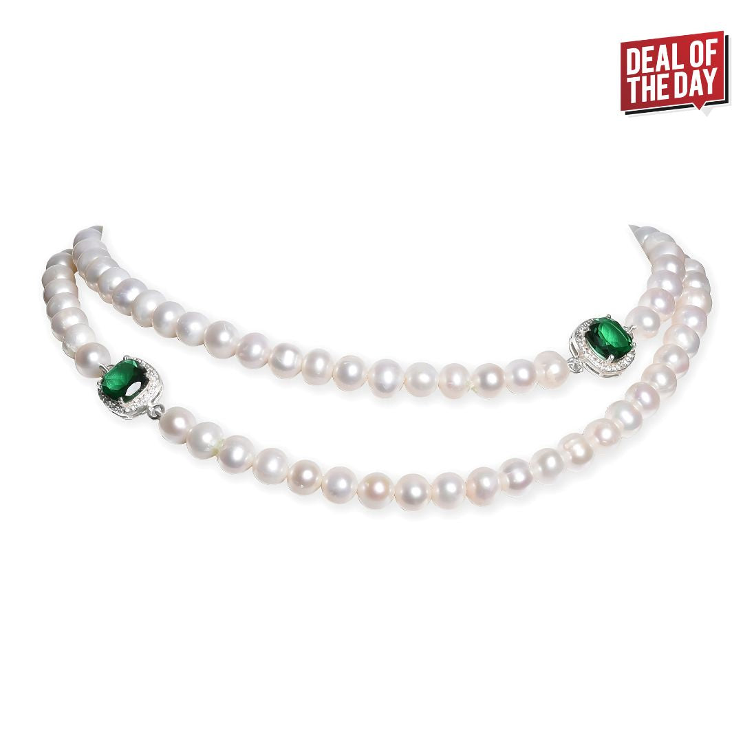 Modern Pearl Necklace with Earrings - CherishBox