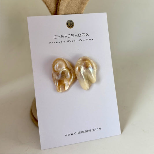 Mother of Pearl Statement Stud Earrings | Premium Pearl Jewellery – CherishBox