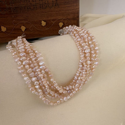 Multi-Strand Natural Pink Freshwater Pearl Necklace - CherishBox