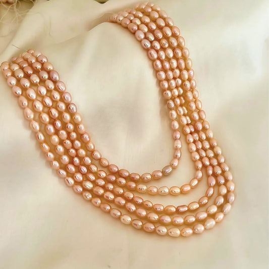 Multilayer Peach Real Pearl Necklace - CherishBox