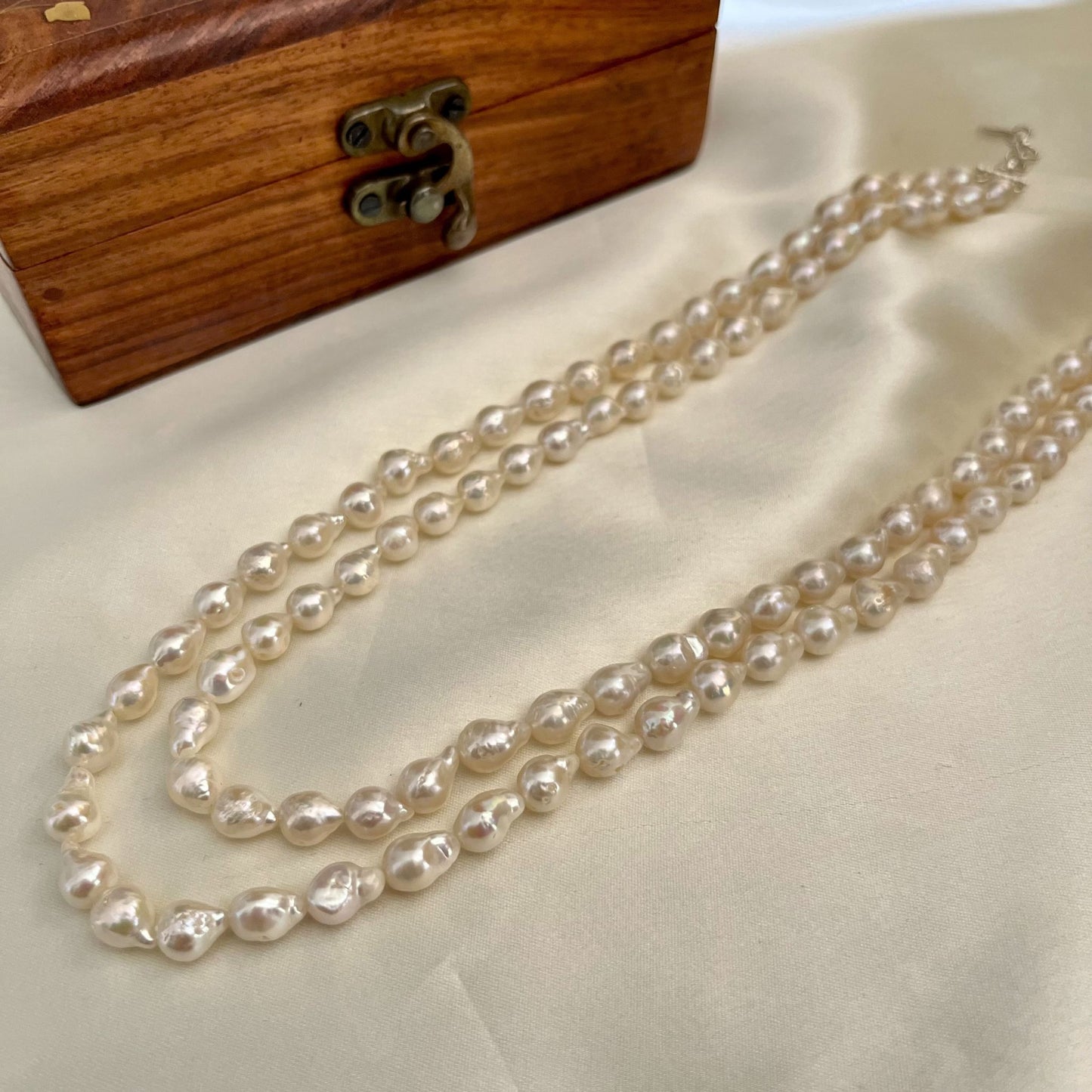 Two Layer White Baroque Pearl Necklace - CherishBox