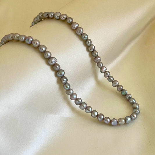 Gunmetal Grey Tumble Pearl Necklace - CherishBox