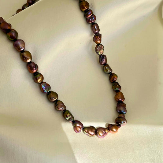 Tumble Pearl Necklace in Shades of Brown- CherishBox