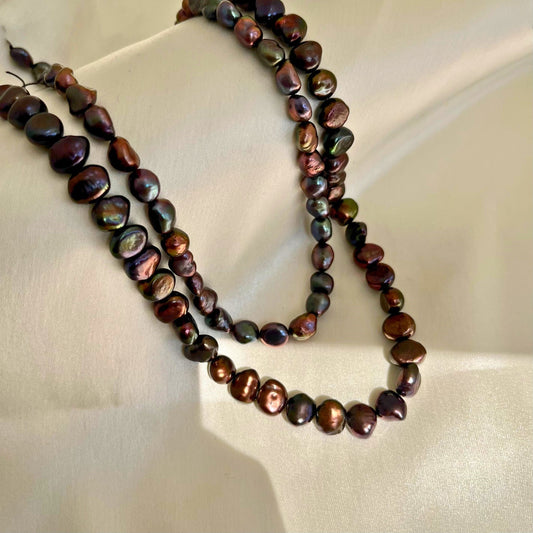 Shades of Black Two Layer Tumble Pearl Necklace - CherishBox