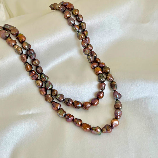 Two Layer Brown Pearl Necklace - CherishBox 