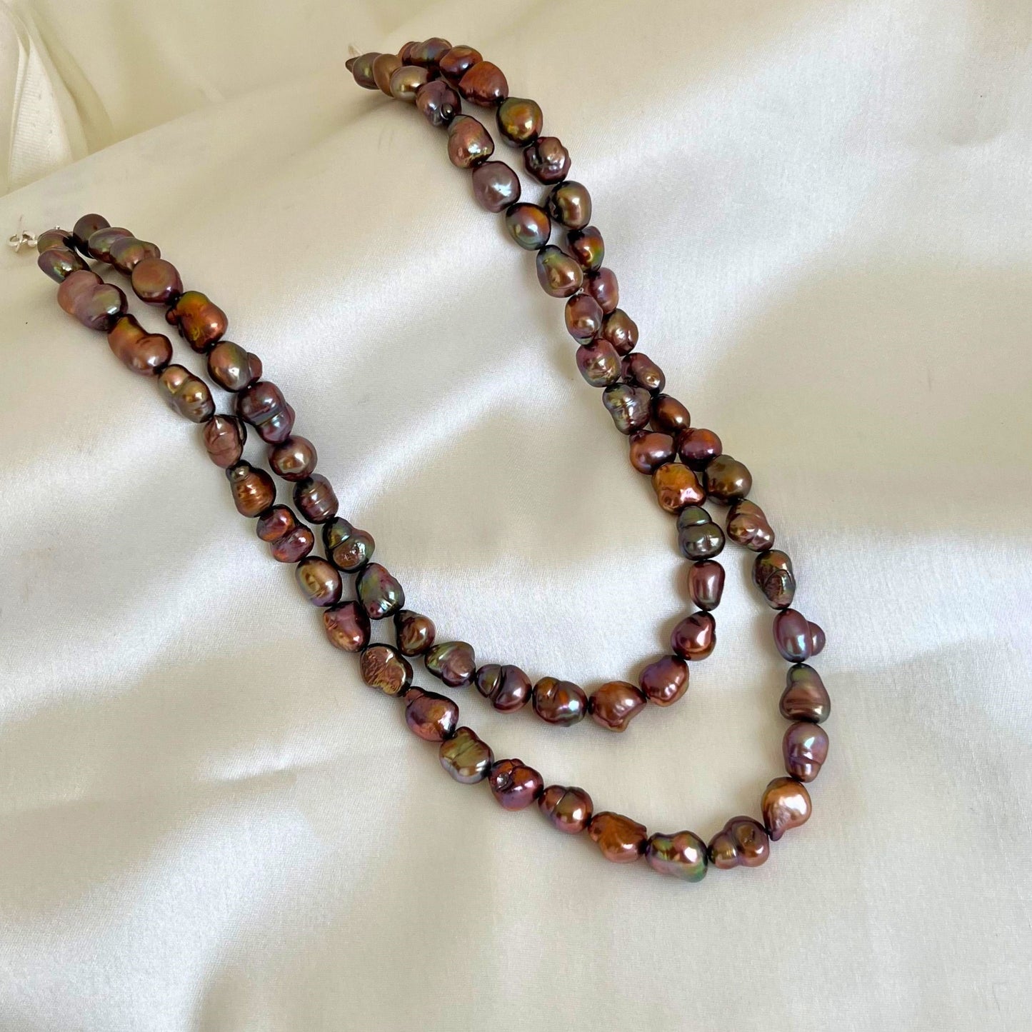 Two Layer Brown Tumble Pearl Necklace - CherishBox