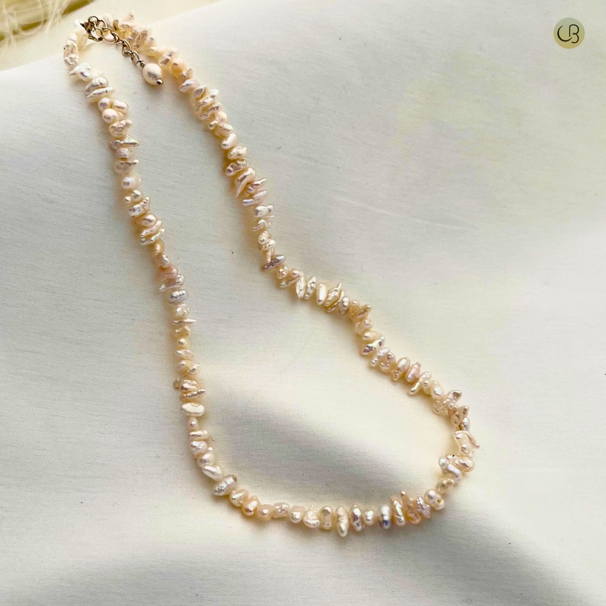 Chain Designs In Gold Small Pearl Long Necklace White Pearl Long