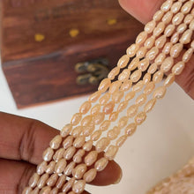 Peach Rice Pearl Layered Necklace | Multi Strand Freshwater Pearls | CherishBox