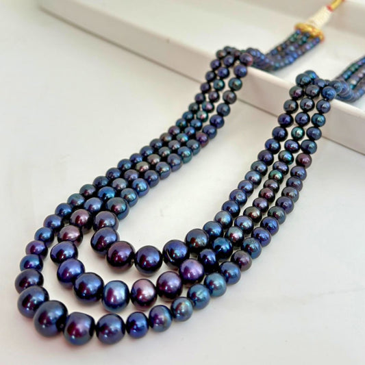 Peacock Blue – Graduated Pearl Necklace CherishBox