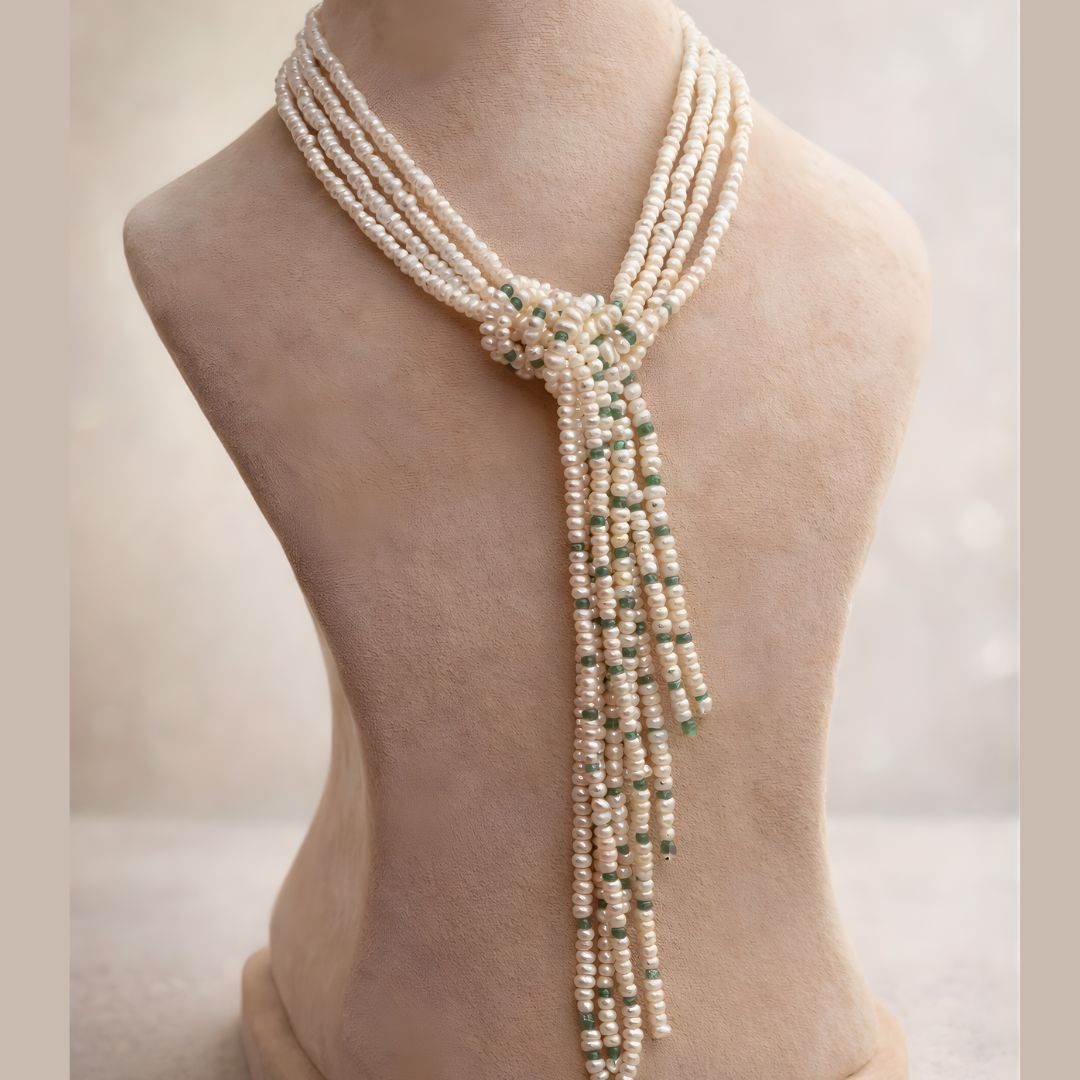 Pearl Knotfall Statement Necklace | Premium Pearl Jewellery | CherishBox