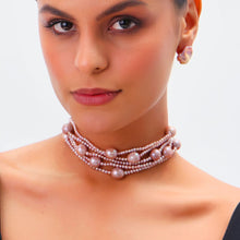 Multilayer Pink Pearl Choker Necklace - CherishBox