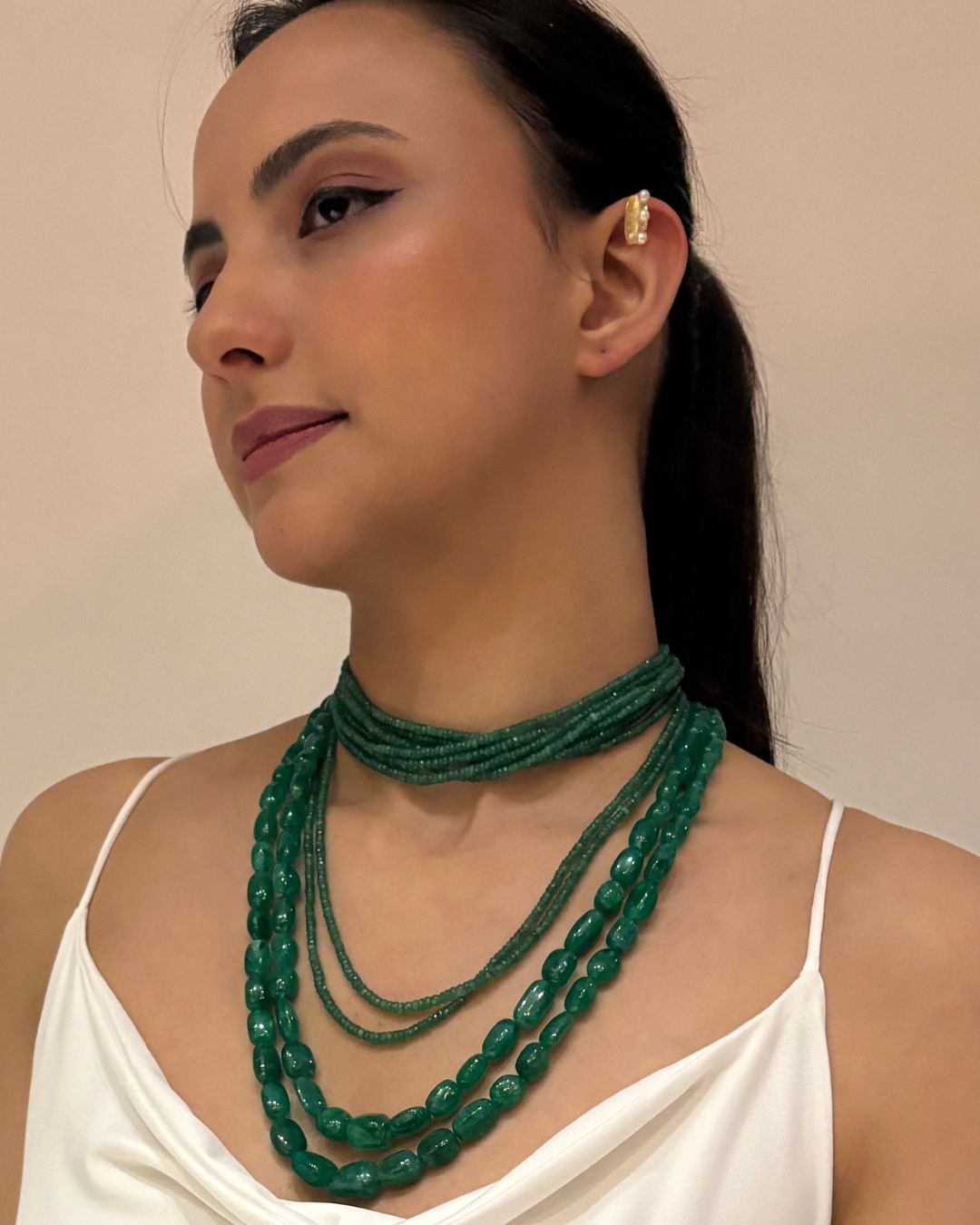 Precious Stone Emerald Choker Necklace- CherishBox